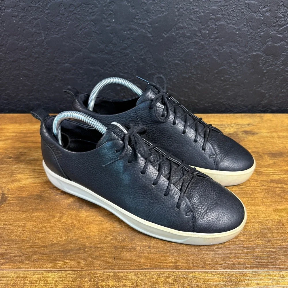 ECCO Soft 7 430003 Black Pebbled Leather Sneakers Womens EU 39 US 8-8.5
